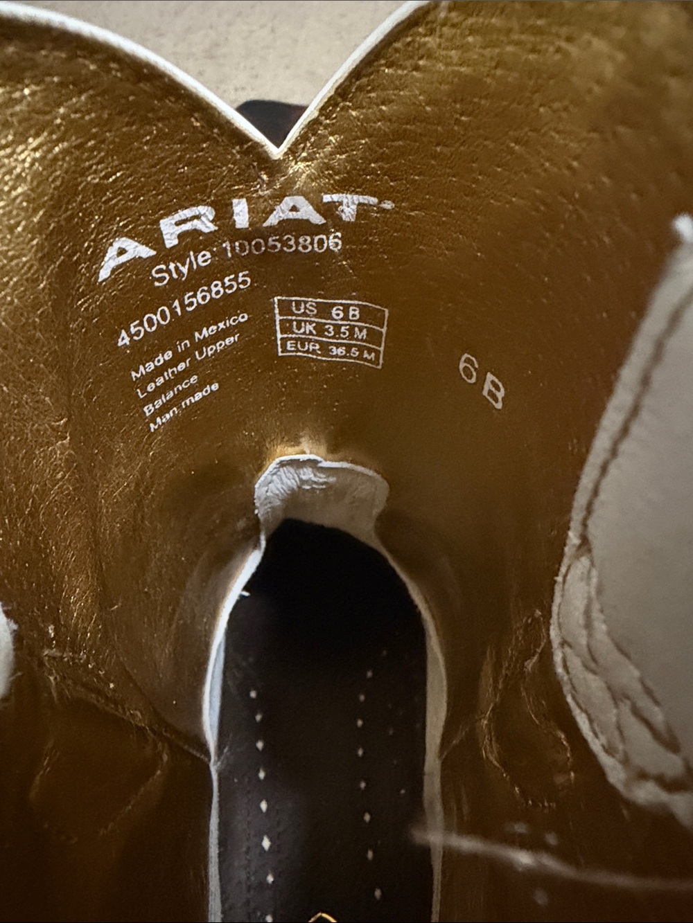 Ariat Women's White and Gold Western Ankle Boots - Picture 5 of 6